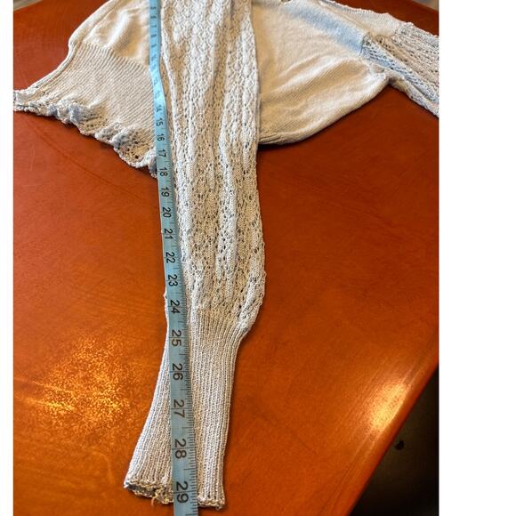 Free People Dynamic Duo Pointelle Rib Long Sleeve Top Cashmere Blue S - Picture 6 of 9